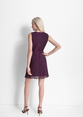 Dkny Women's Round-Neck Sleeveless A-Line Dress - Raisin