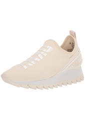 DKNY Women's Rubber Sole Knit Low-top Sneaker Egg NOG