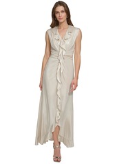 Dkny Women's Ruffled High-Low Gown - Eggshell