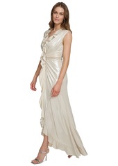 Dkny Women's Ruffled High-Low Gown - Eggshell