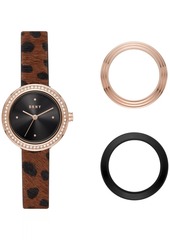 Dkny Women's Sasha Rose Gold-tone Stainless Steel Watch and Toprings Set, 29mm