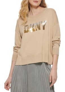 DKNY Women's Sequin Long Sleeve Sweater