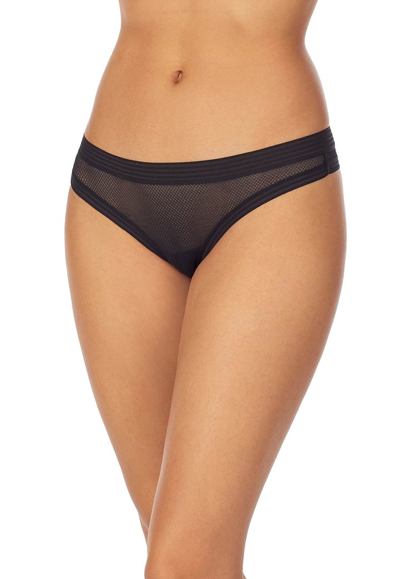 DKNY womens Sheer Stripe Thong Panties   US