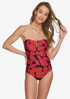 Dkny Women's Shirred One-Piece Swimsuit - Retro