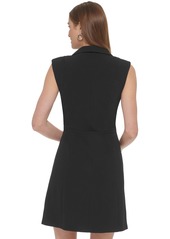 Dkny Women's Sleeveless Collared Sheath Dress - Black