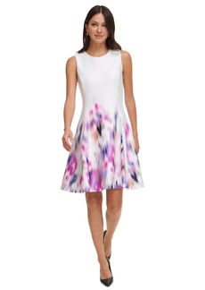 Dkny Women's Sleeveless Fit & Flare Dress - Cream/Pink