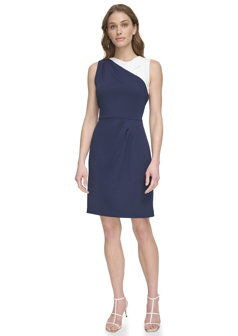 DKNY Women's Sleeveless Scuba Crepe Wear to Work Dress