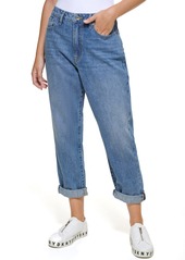 DKNY Women's Slim Straight Crop Jeans LT WASH Denim