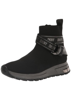 DKNY Women's Slip-on Knit Sneaker BLK/DK Gun