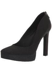 DKNY Women's Zayne Slip-on Square-Toe Platform Pumps BLACK