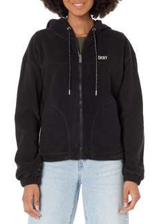 DKNY Women's Sport Cropped Full Zip Polar Fleece Jacket