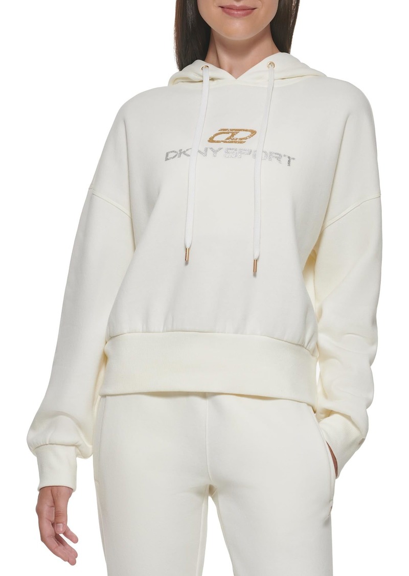 DKNY Women's Sport Fleece Long Sleeve Logo Hoodie