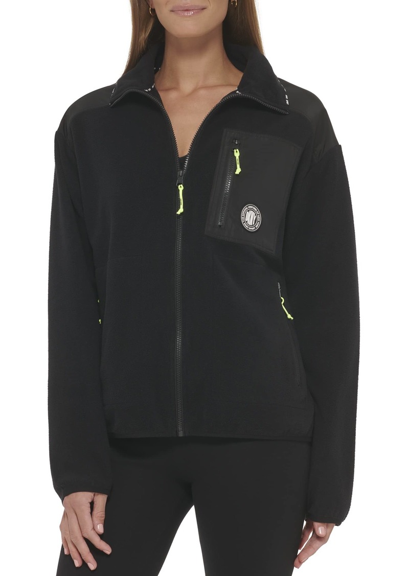 DKNY Women's Sport Full Zip Hybrid Polar Fleece Jacket