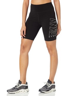 DKNY Women's Sport High Waist Logo Tape Bike Short