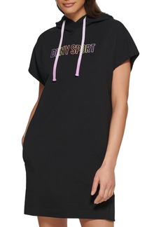 DKNY Women's Sport Hood Logo Sneaker Dress BLK/Zest