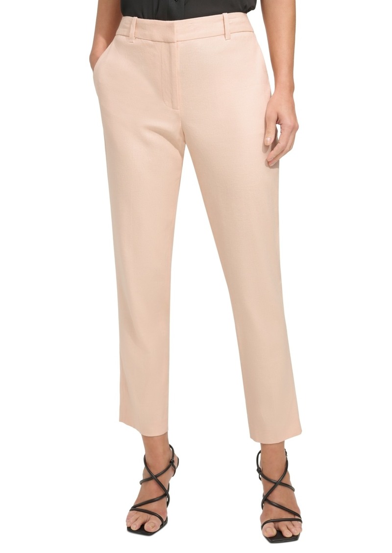 Dkny Women's Stretch Linen Pants - Pale Blush