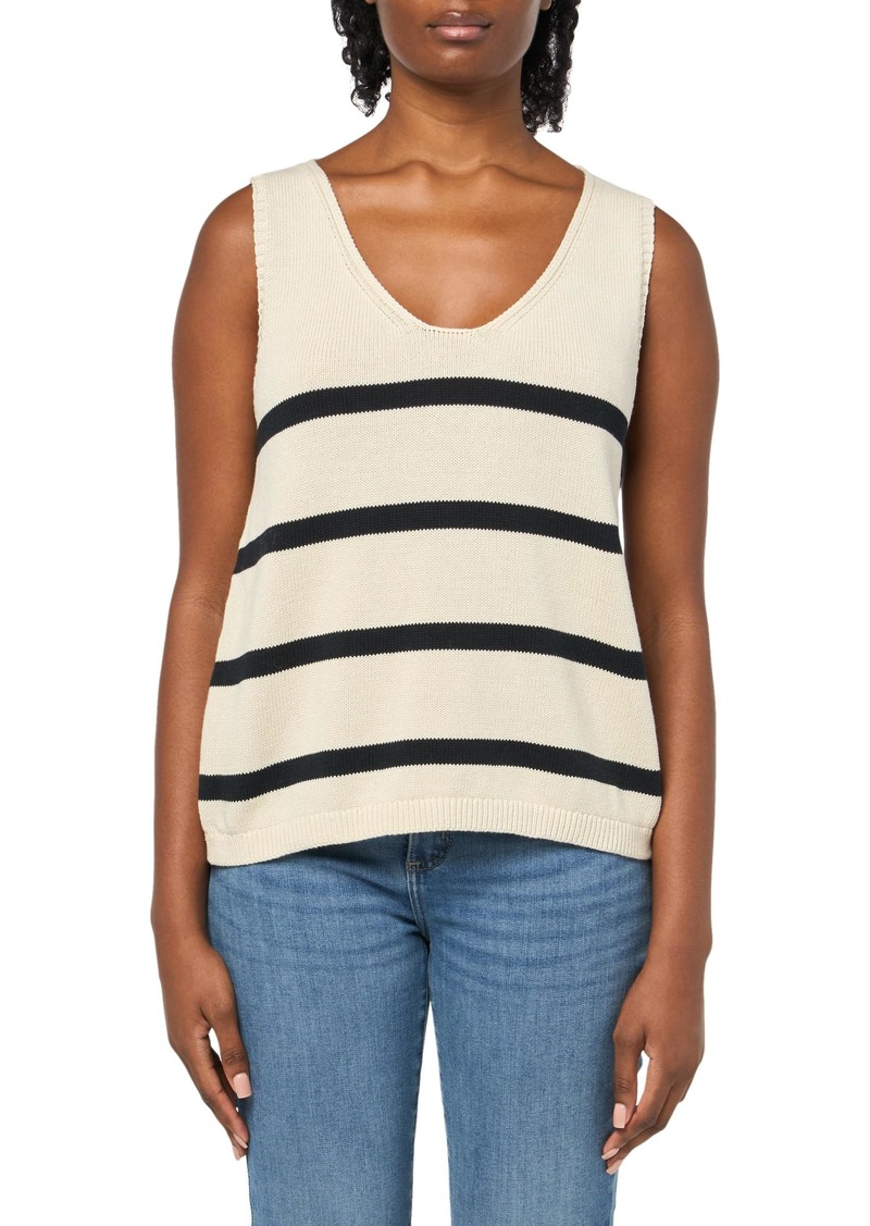 DKNY Women's Striped Sleeveless Jeans Sweater