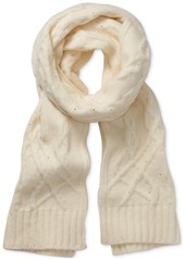 Dkny Women's Studded Cable-Knit Scarf - Ivory