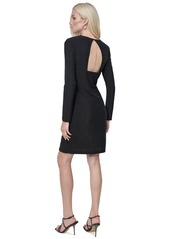 Dkny Women's Studded Long-Sleeve Sheath Dress - Black