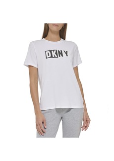 DKNY Women's Summer Tops Short Sleeve T-Shirt WHT-White