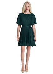 Dkny Women's Sunburst Pleated Fit & Flare Dress - Pine