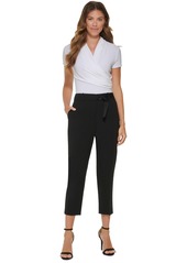 Dkny Women's Tab-Waist D-Ring Ankle Pants - Black