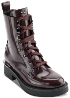 Dkny Women's Talma Lace-Up Combat Boots - Bordeaux