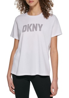 DKNY Women's Tee Crew Neck Stripe Logo T-Shirt