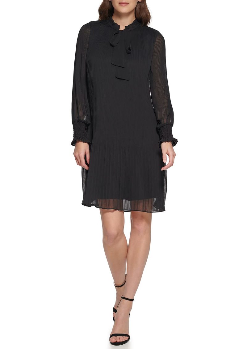 DKNY Women's Tie Neck Dress