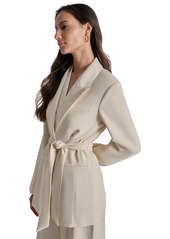 Dkny Women's Tie-Waist Peak Lapel Blazer - Parchment