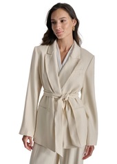 Dkny Women's Tie-Waist Peak Lapel Blazer - Parchment