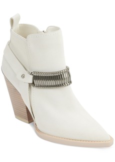 Dkny Women's Tizz Embellished Pointed-Toe Ankle Booties - White
