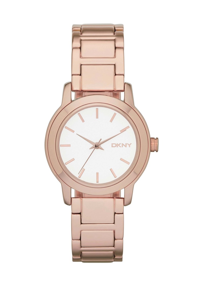 DKNY Women's Tompkins Three Hand, Rose Gold-Tone Alloy Watch