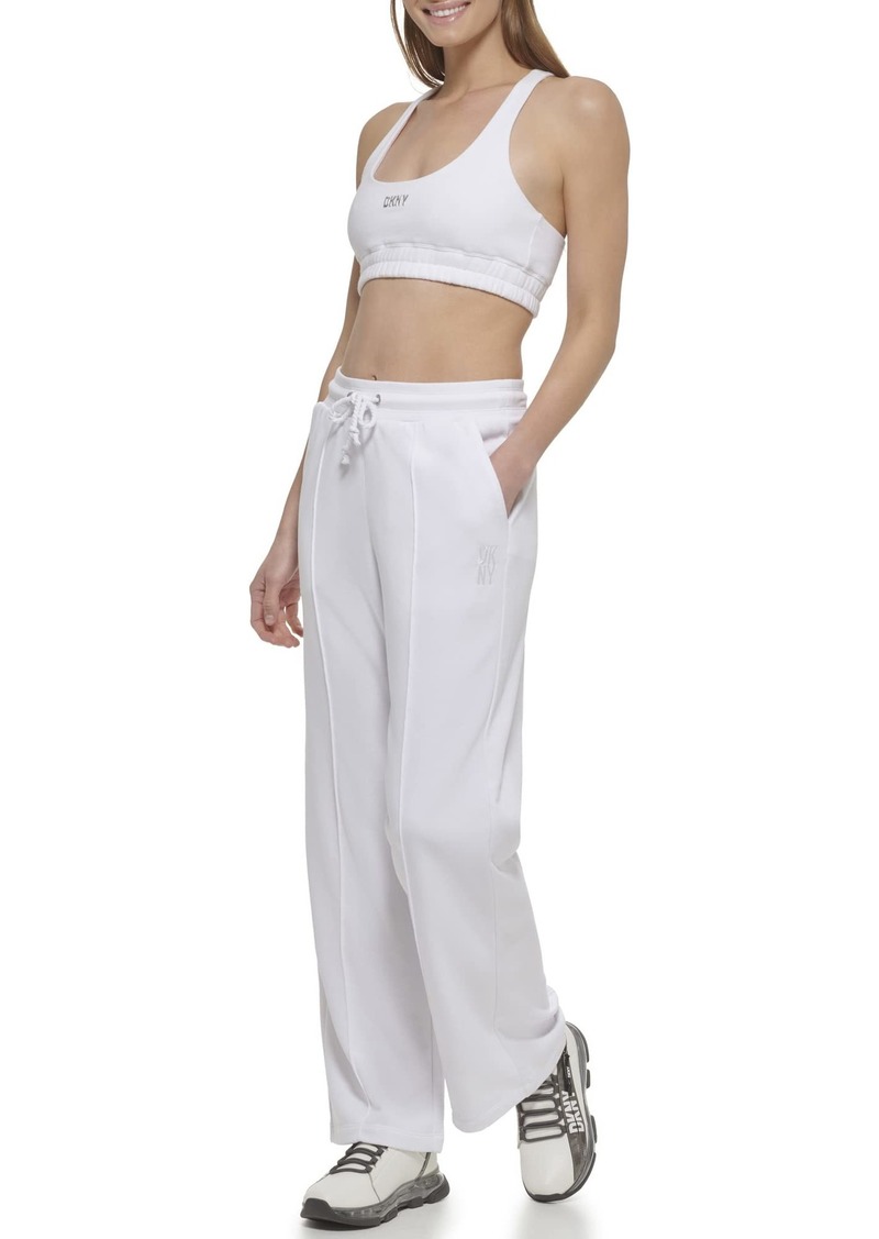 DKNY Women's Tonal Stacked Logo Pant Wide Leg