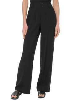 Dkny Women's Top-Stitched Crinkle Trousers - Black