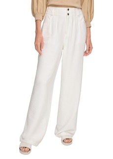 Dkny Women's Top-Stitched Crinkle Trousers - White
