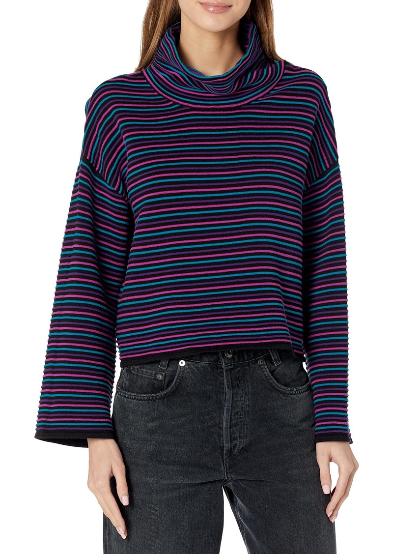 DKNY Women's Turtleneck All-Day Comfort Cropped Sportswear Sweater