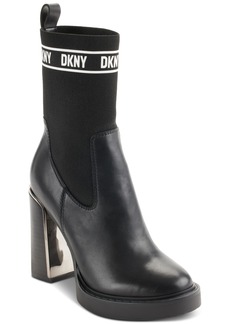 Dkny Women's Vilma Pull-On Sock Booties - Black/ White