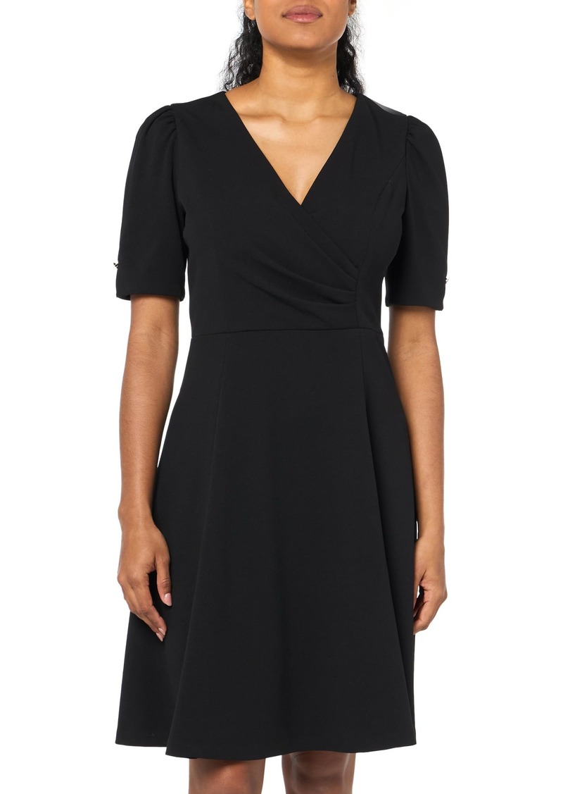 DKNY Women's Wear to Work Vneck Short Sleeve Dress