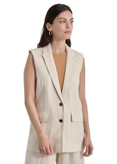 Dkny Women's Weathered-Twill Sleeveless Vest - Parchment