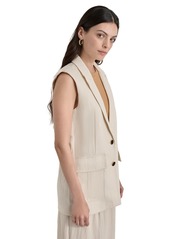 Dkny Women's Weathered-Twill Sleeveless Vest - Parchment