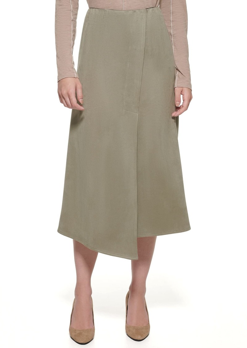 DKNY Women's Wrap Midi Pull-on Sportswear Skirt