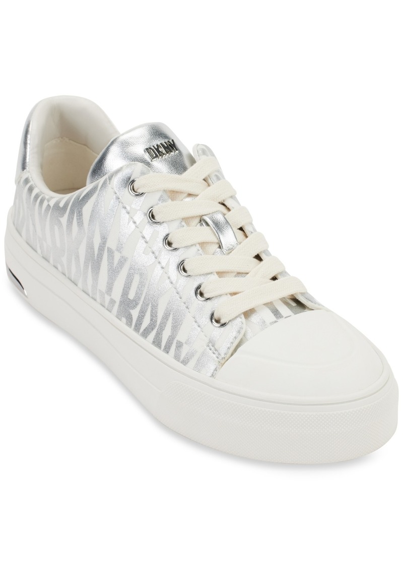 Dkny Women's York Lace-Up Low-Top Sneakers - Silver/ Eggnog