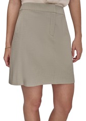 Dkny Women's Zip-Front Slant-Pocket Mini Skirt - Lt Fatig/w