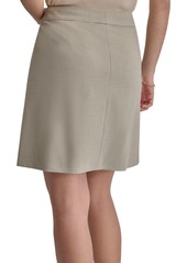 Dkny Women's Zip-Front Slant-Pocket Mini Skirt - Lt Fatig/w