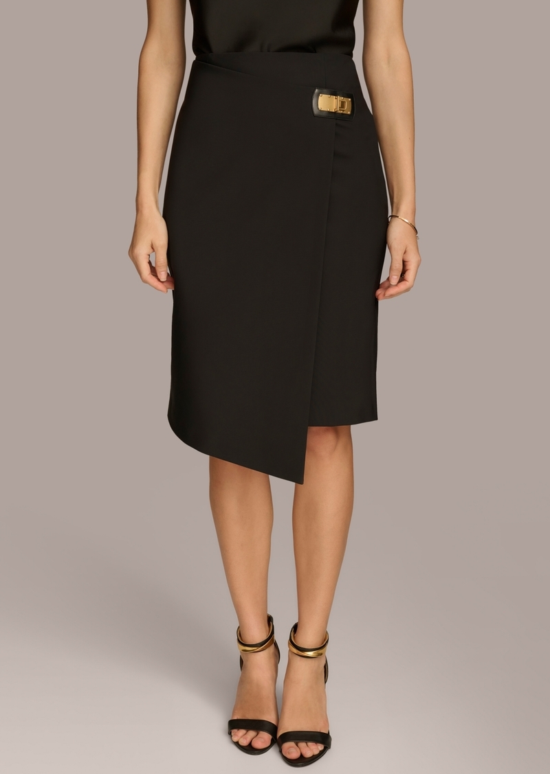 DKNY Donna Karan New York Women's Asymmetric Pencil Skirt - Black