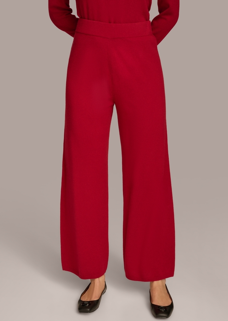 DKNY Donna Karan New York Women's Cashmere-Blend Wide-Leg Pants - Metropolitan Red