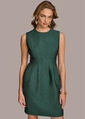 DKNY Donna Karan New York Women's Jewel-Neck Metallic Jacquard Dress - Spruce