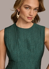 DKNY Donna Karan New York Women's Jewel-Neck Metallic Jacquard Dress - Spruce