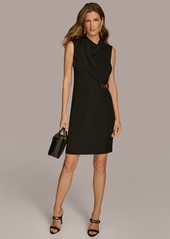 DKNY Donna Karan New York Women's Mock-Neck Shift Dress - Black